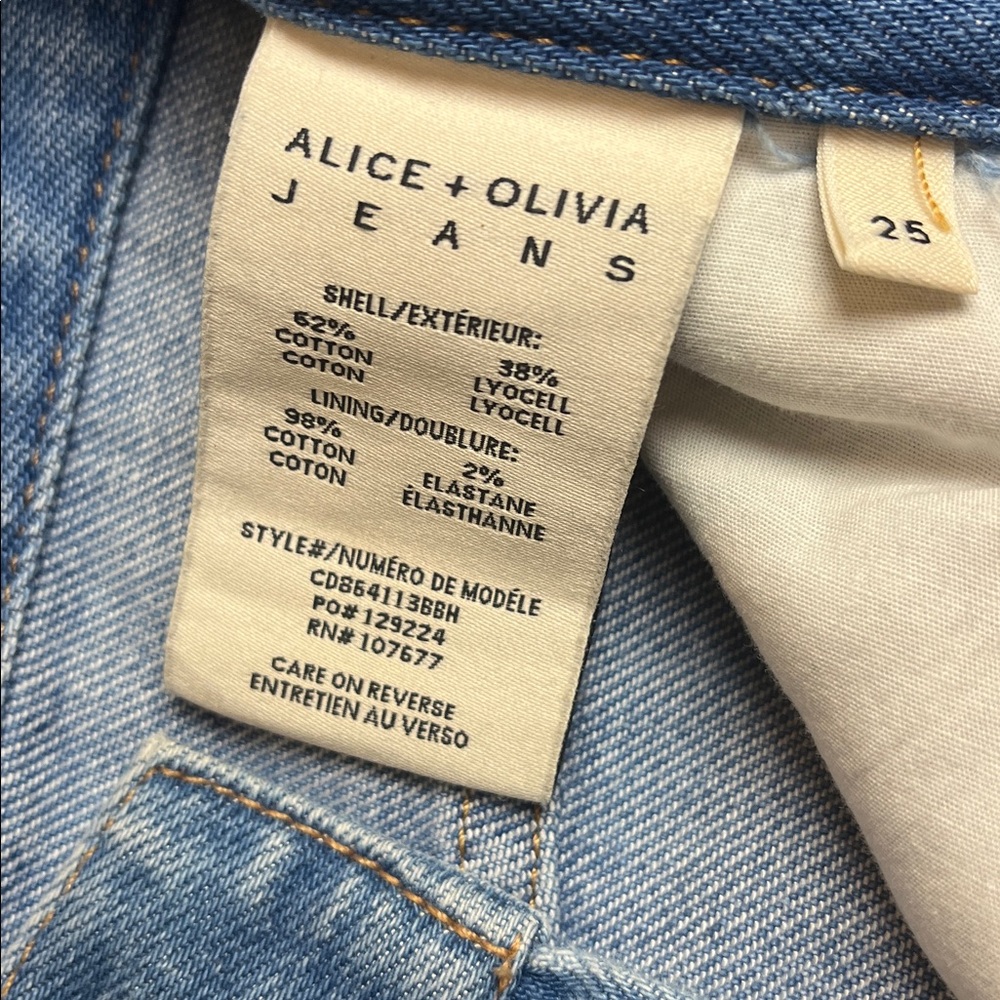 Alice + Olivia Cay Baggy Denim Cargo Pants in Brea Blue Size 25 - Picture 10 of 14